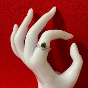 Moissanite green ring